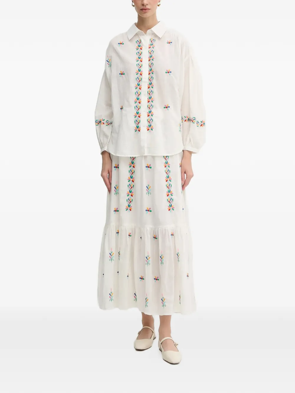  La Petite Française Chen Embroidered Shirt - Neutrals 