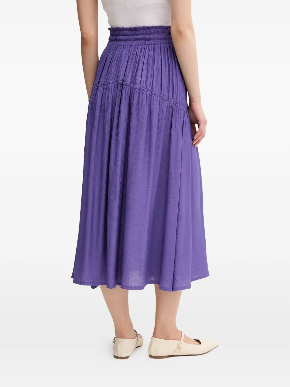  La Petite Française Josette Drawstring Midi Skirt - Purple 