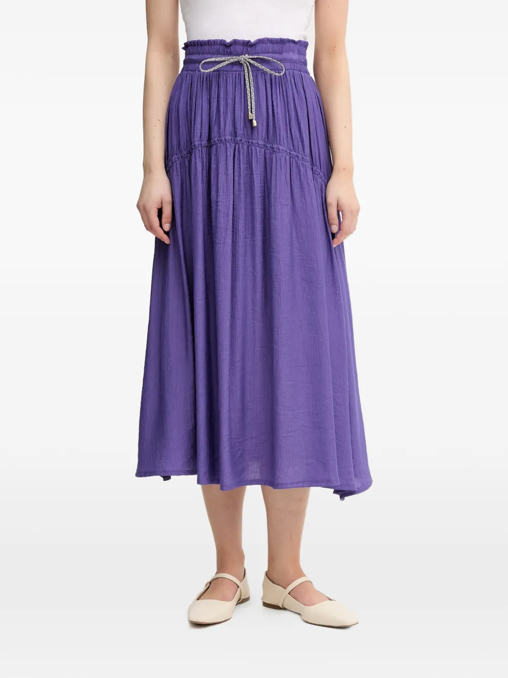 La Petite Française Josette drawstring midi skirt - Viola