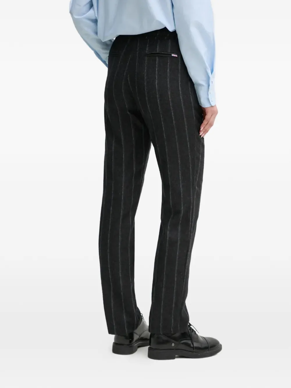  La Petite Française Poli Pinstripe Drawstring Trousers - Grey 