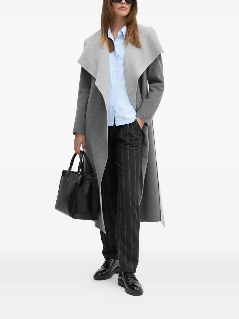  La Petite Française Poli Pinstripe Drawstring Trousers - Grey 