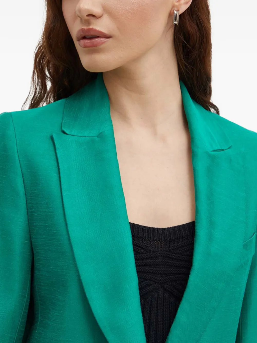 La Petite Française Voyante blazer met klepzak en knoop Groen