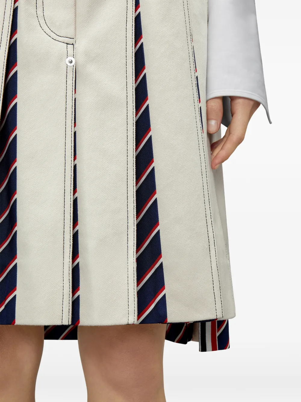 Thom Browne Low-waist denim rok met plooien Beige