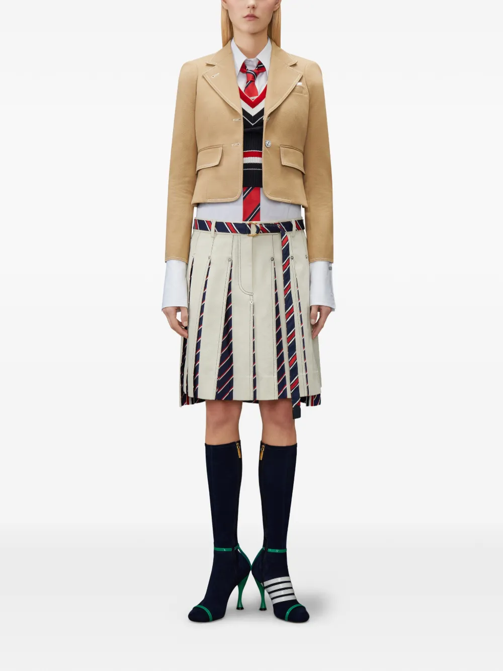 Thom Browne Selvedge denim cropped jack Beige