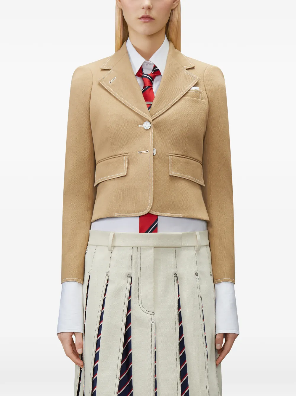 Thom Browne Selvedge denim cropped jack Beige