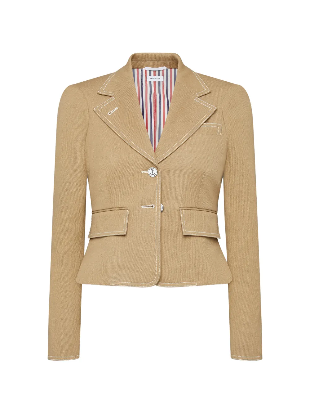 Thom Browne Selvedge Cropped-Jeansjacke - Nude