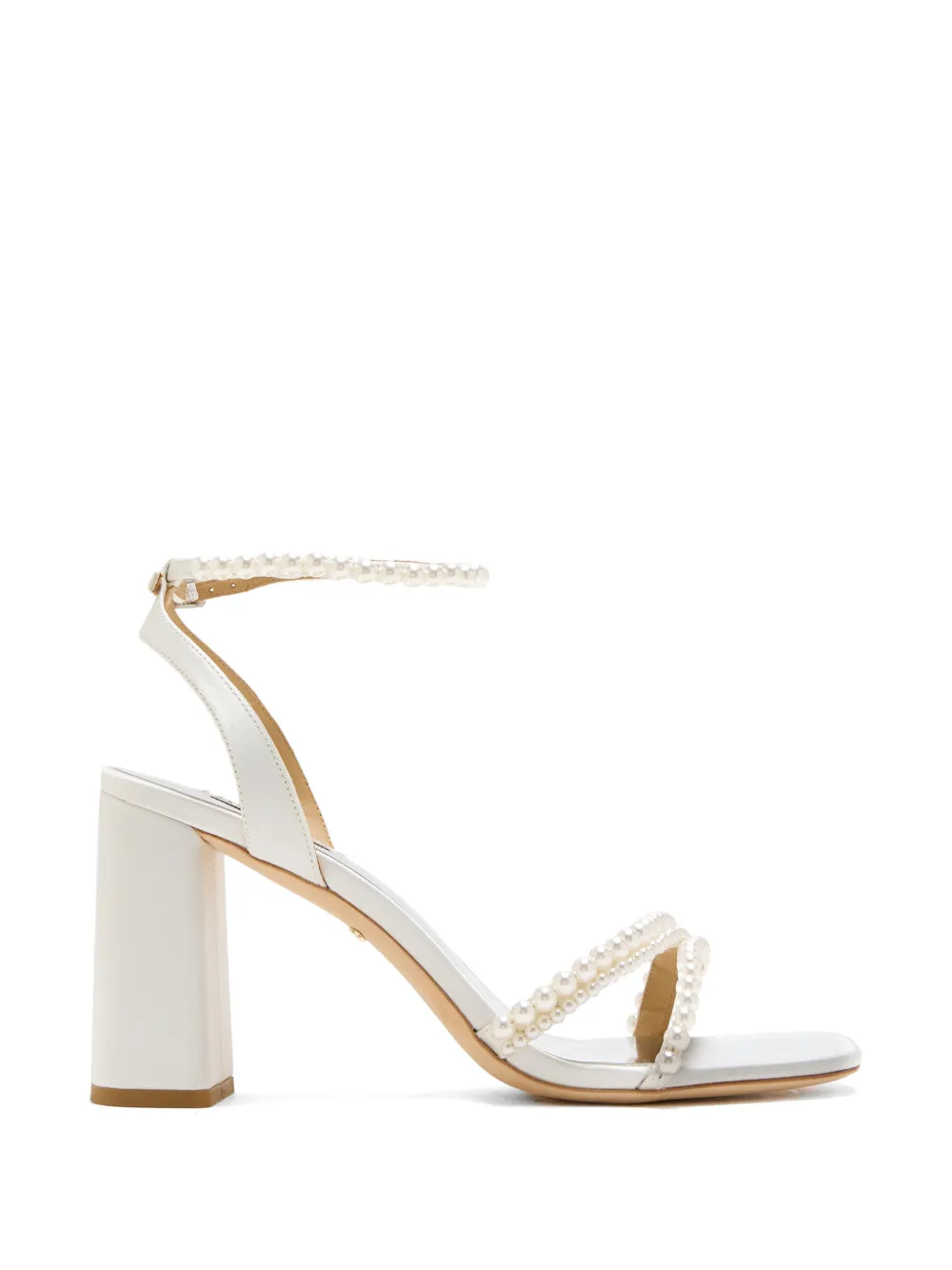 Badgley Mischka Feisty pearl-embellished sandals Wit