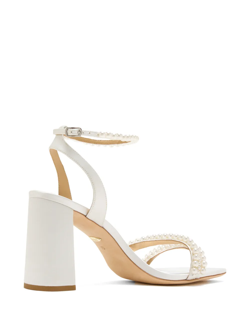 Badgley Mischka Feisty pearl-embellished sandals Wit