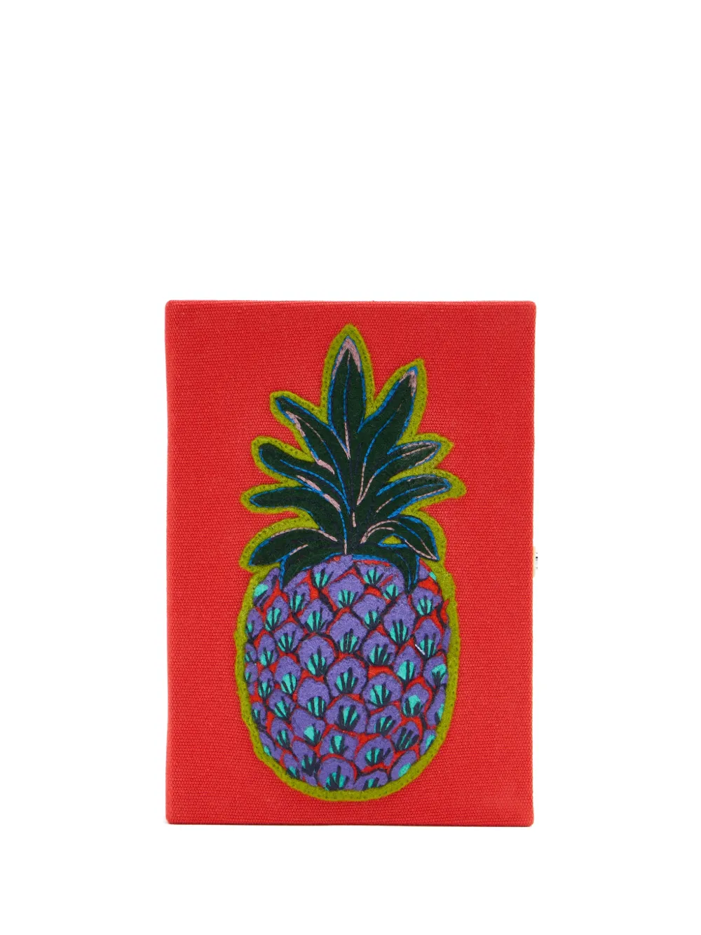 Olympia Le-tan Pineapple-embroidery Clutch Bag In Red