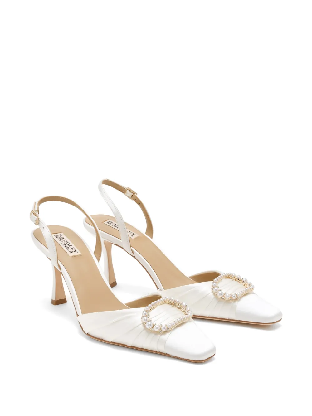 Badgley Mischka Octaviah pearl-embellished pumps Wit