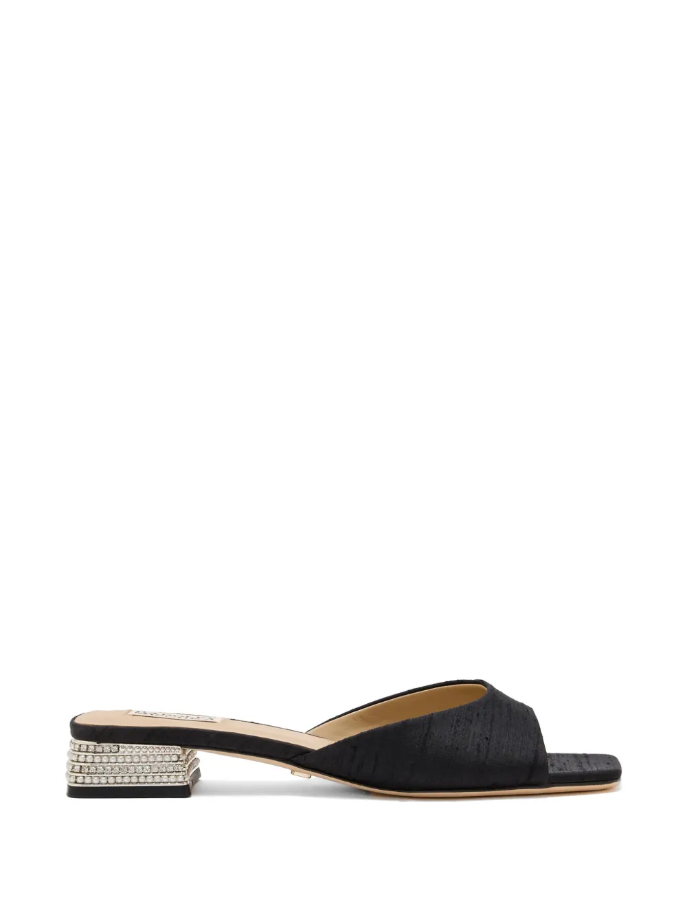 Badgley Mischka Oahu Crystal-embellished Silk Sandals In Black