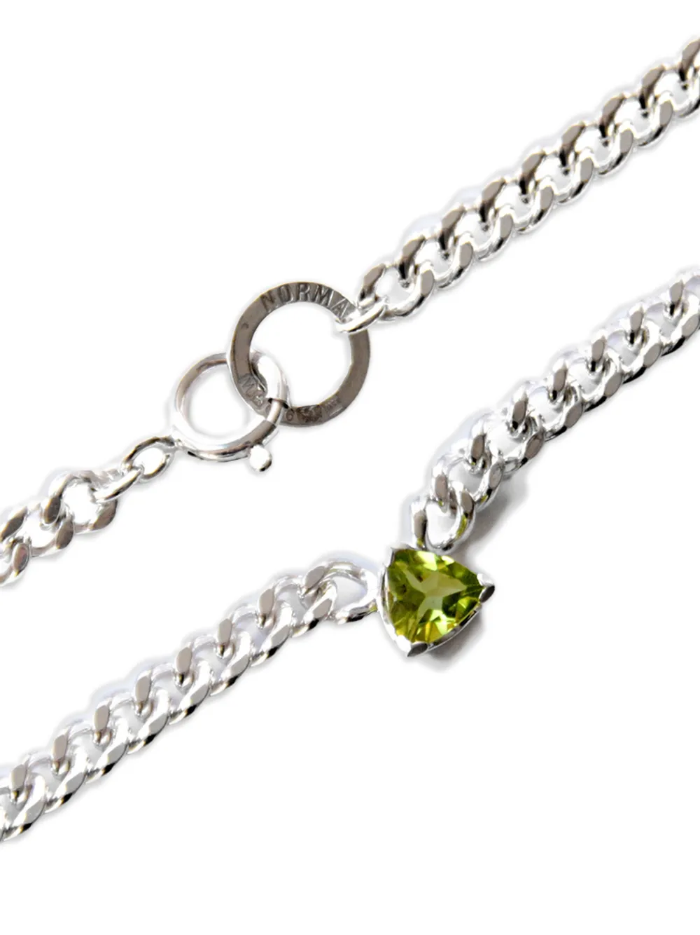  Norma Jewellery Peridot Trillion Necklace - Silver 
