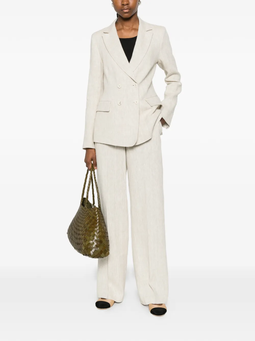 Via Masini 80 Double-breasted Blazer - Neutrals 
