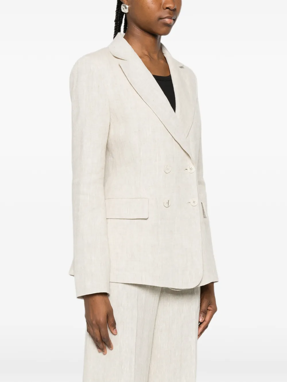  Via Masini 80 Double-breasted Blazer - Neutrals 