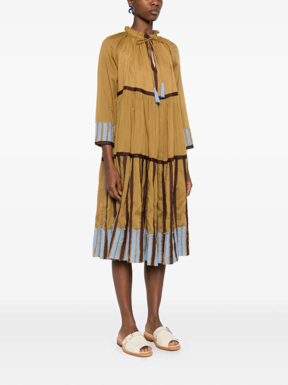 Tiered-Hem Midi Dress
