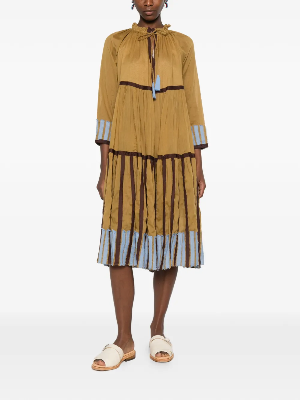 Tiered-Hem Midi Dress