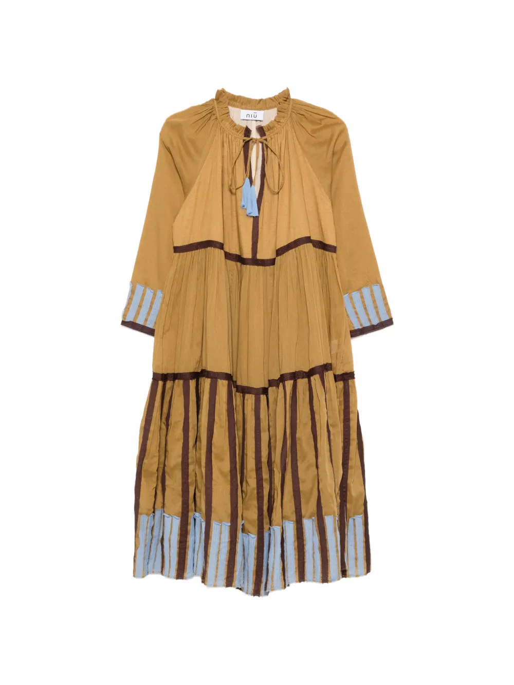 Niu tiered-hem midi dress - Verde