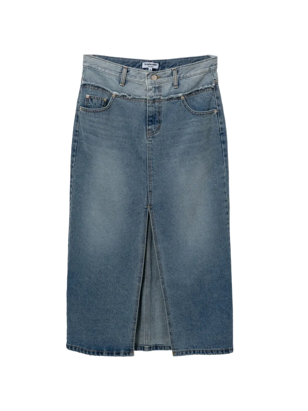 La Piscine colour-block denim skirt
