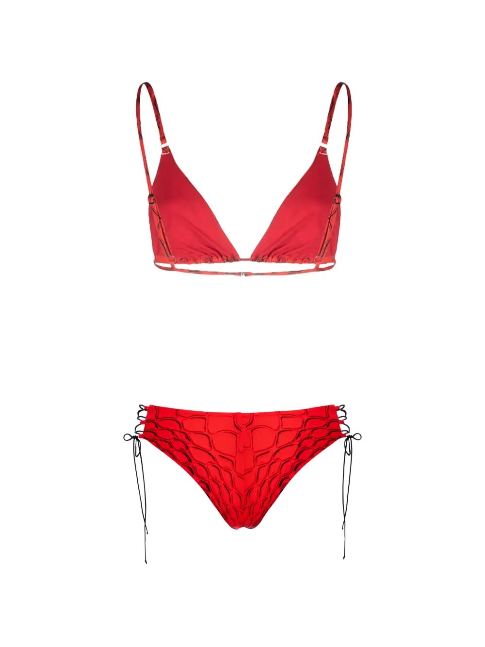  Noire Swimwear Red Snake Tie-side Bikini 