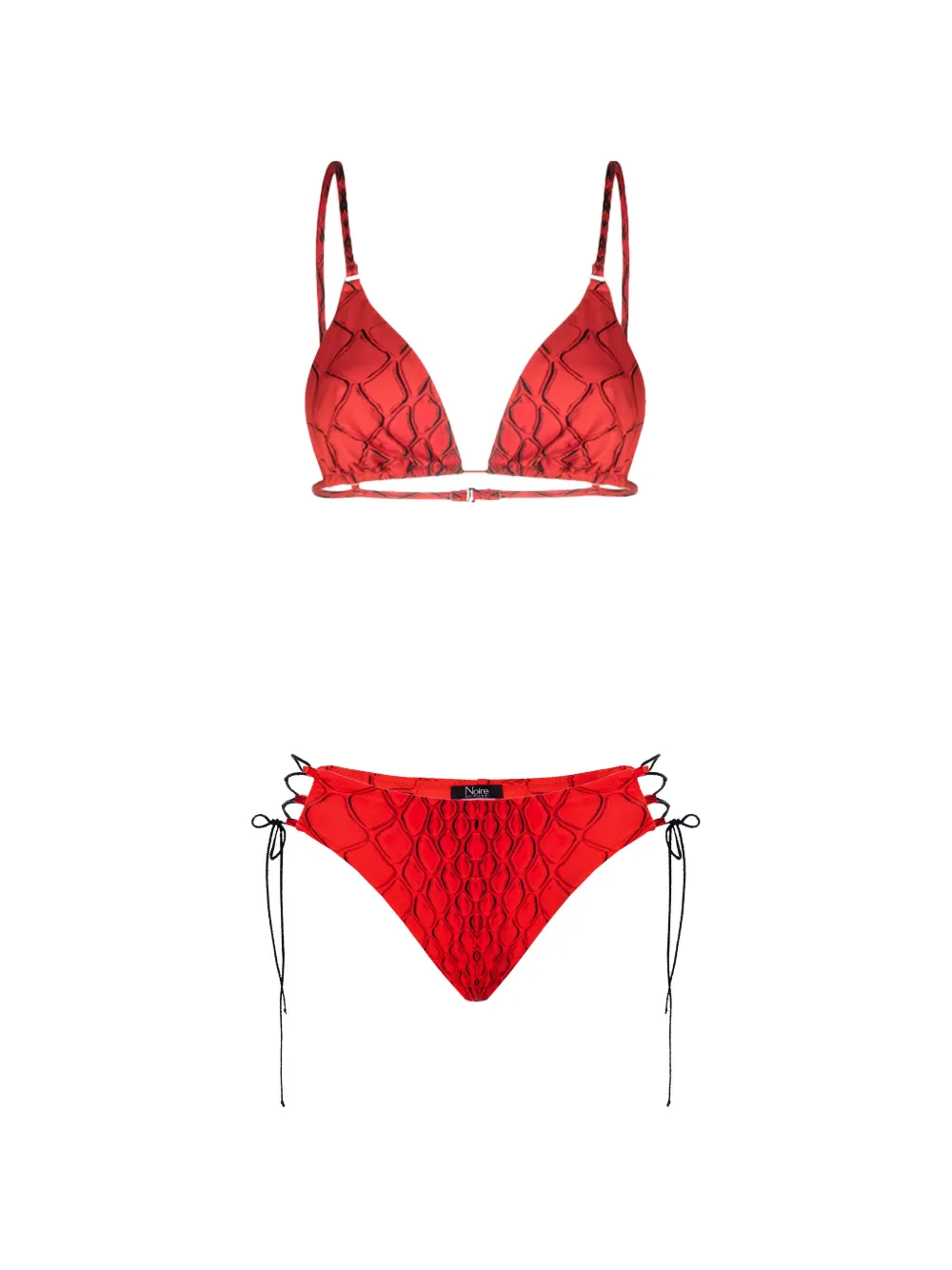 Noire Swimwear Red Snake tie-side bikini - Rosso