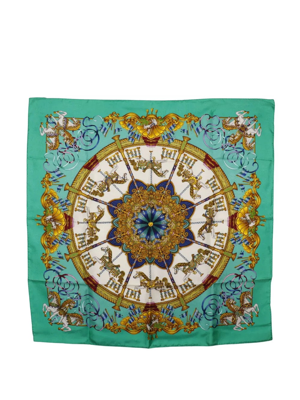 Hermès Pre-Owned 1986-1998 Luna Park Silk Scarf 90 scarves - Verde