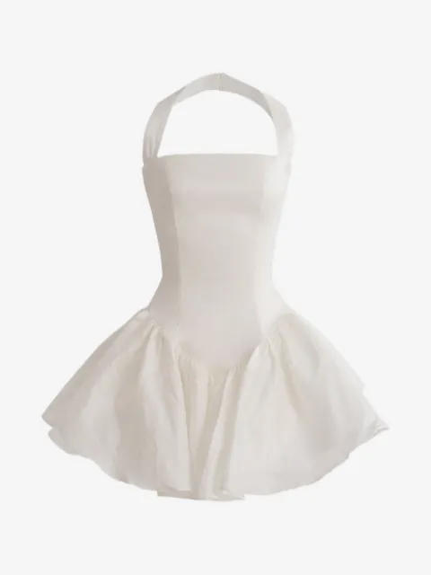 Tulleen Ladera halter-neck flared dress