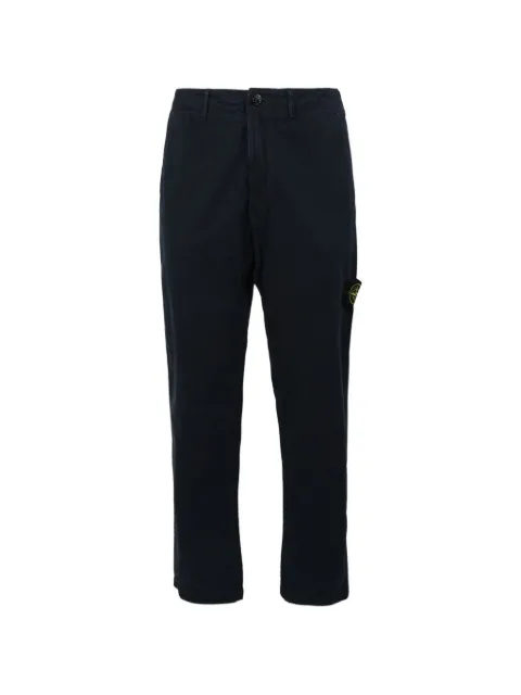 Stone Island 3100044 brushed organic cotton canvas old-effect regular-fit chino trousers with snap pockets