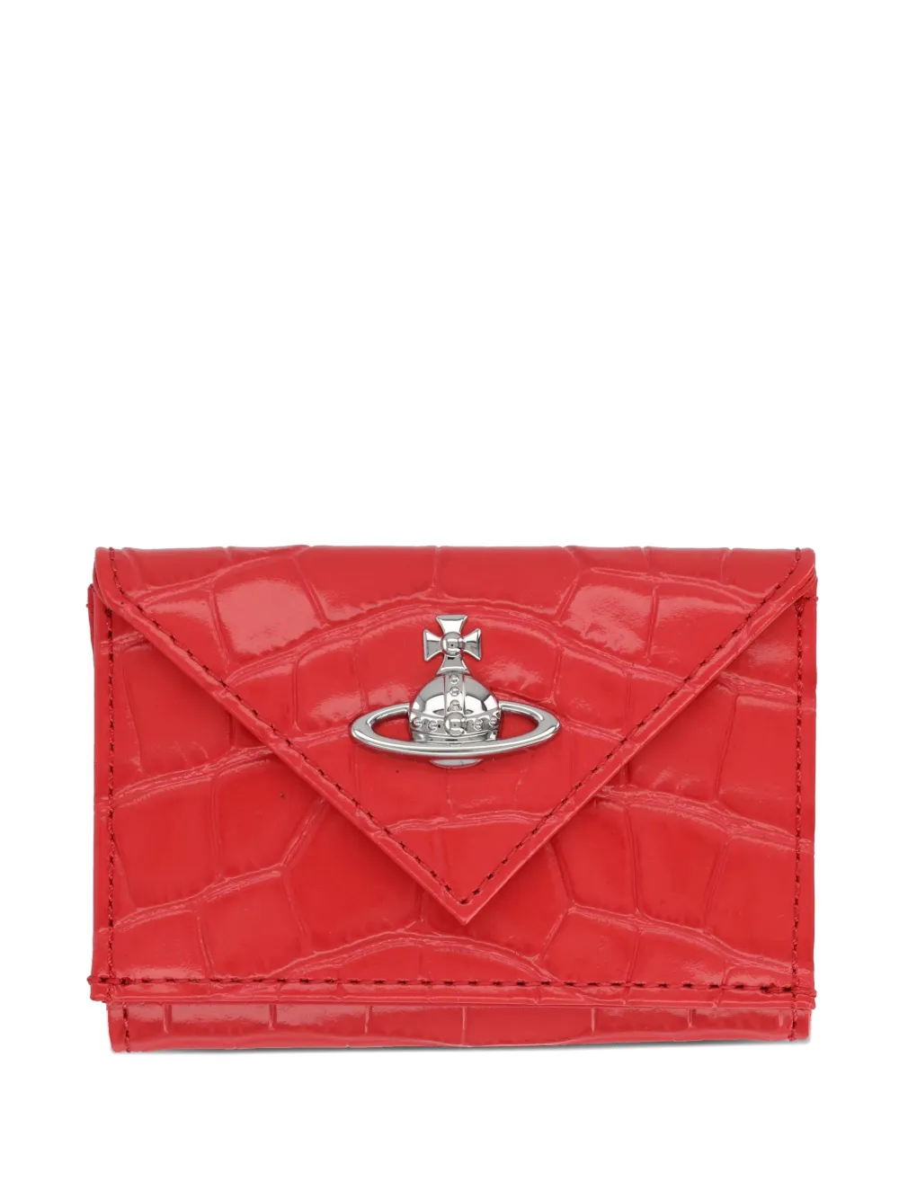 Vivienne Westwood croc-effect orb wallet - Rosso