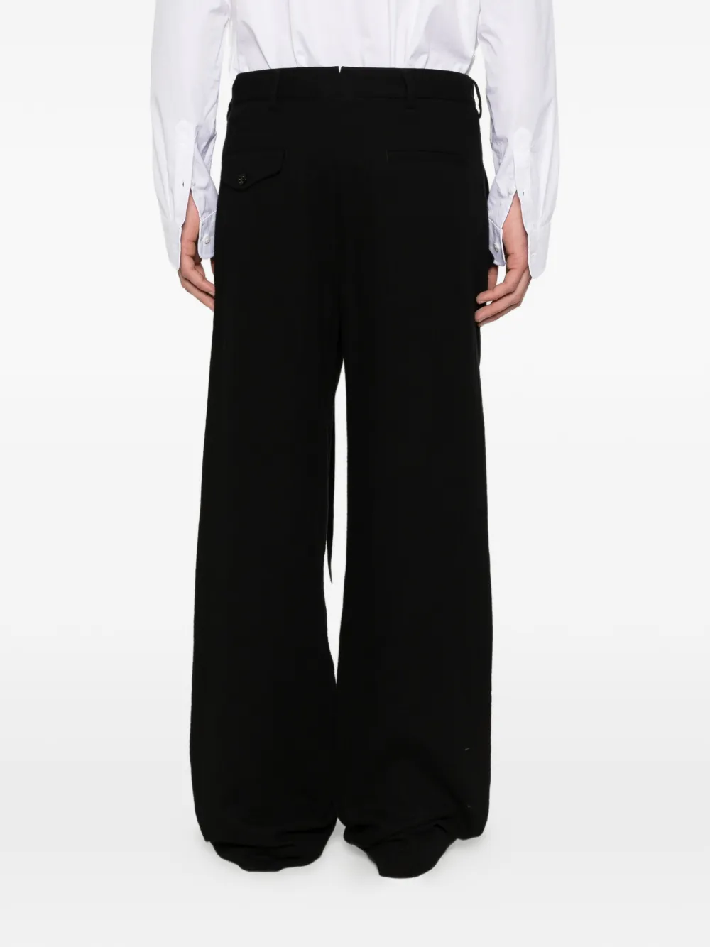 Ann Demeulemeester Leon Drawstring-side Trousers In Black