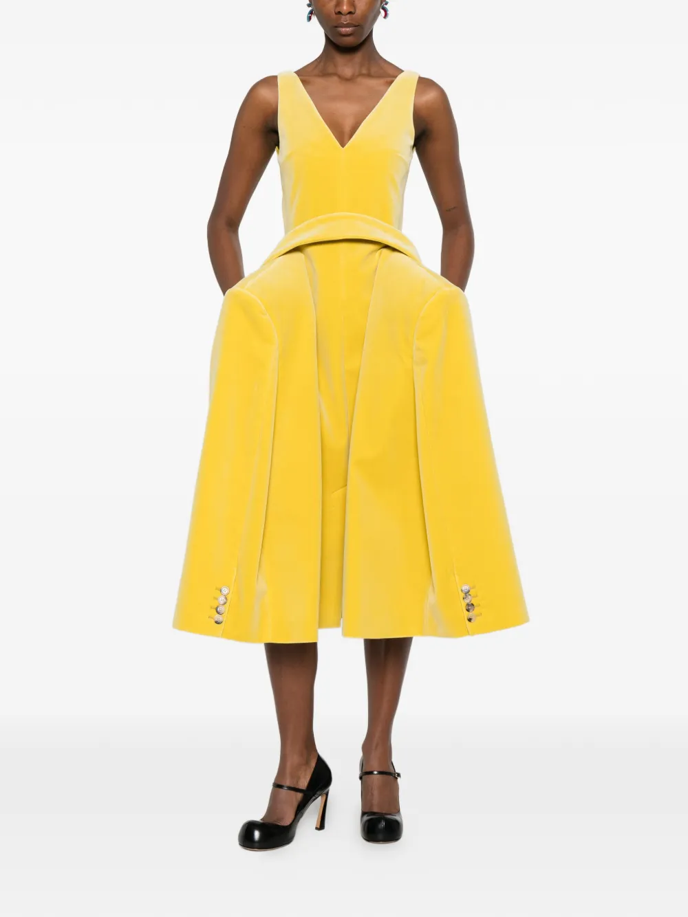 JW Anderson Maxi-jurk met V-hals Geel