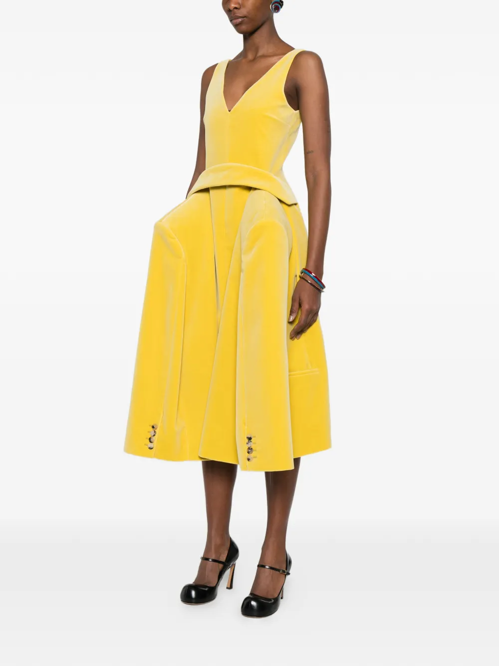 JW Anderson Maxi-jurk met V-hals Geel