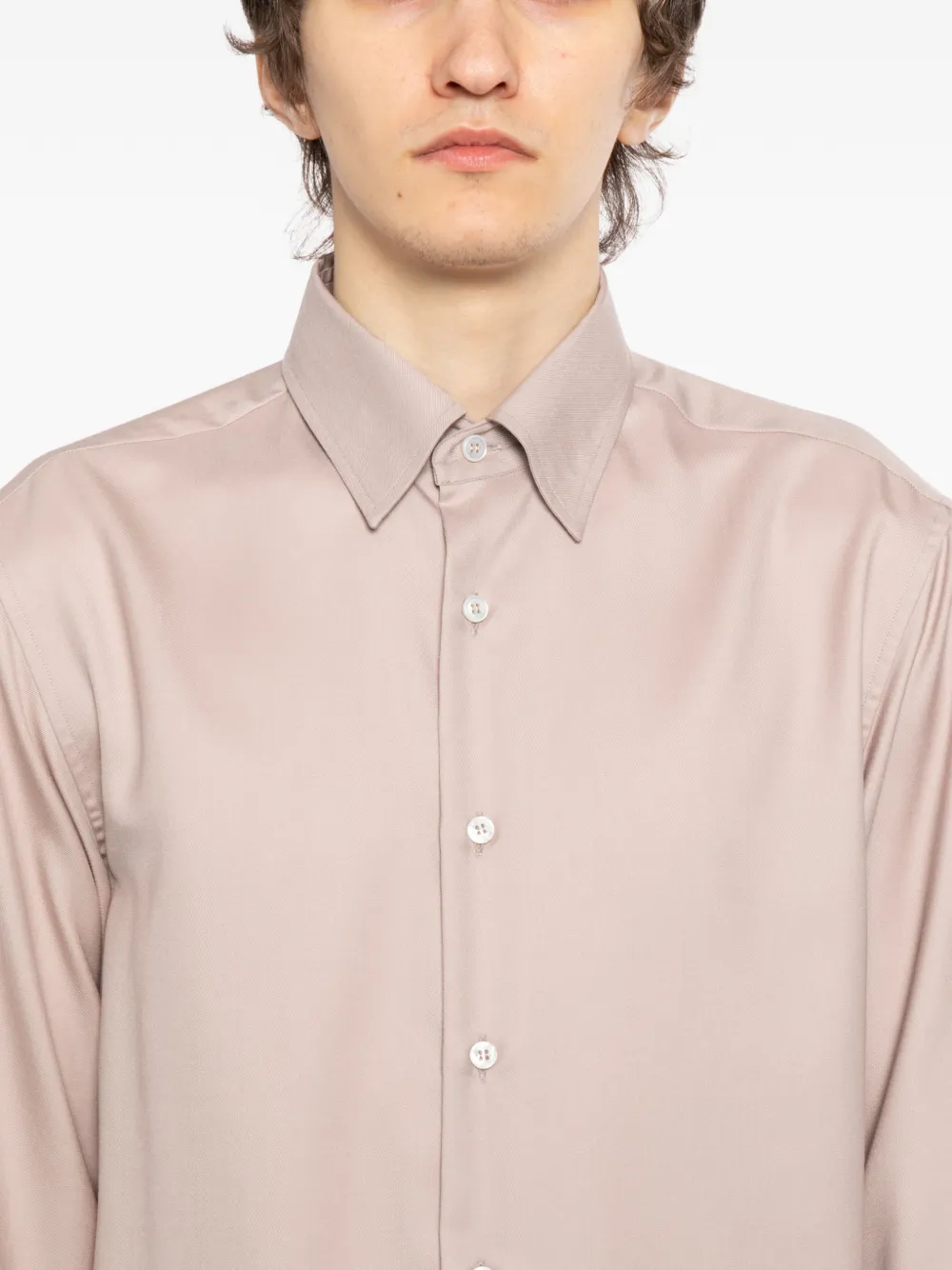 Brioni Hidden BD overhemd Roze