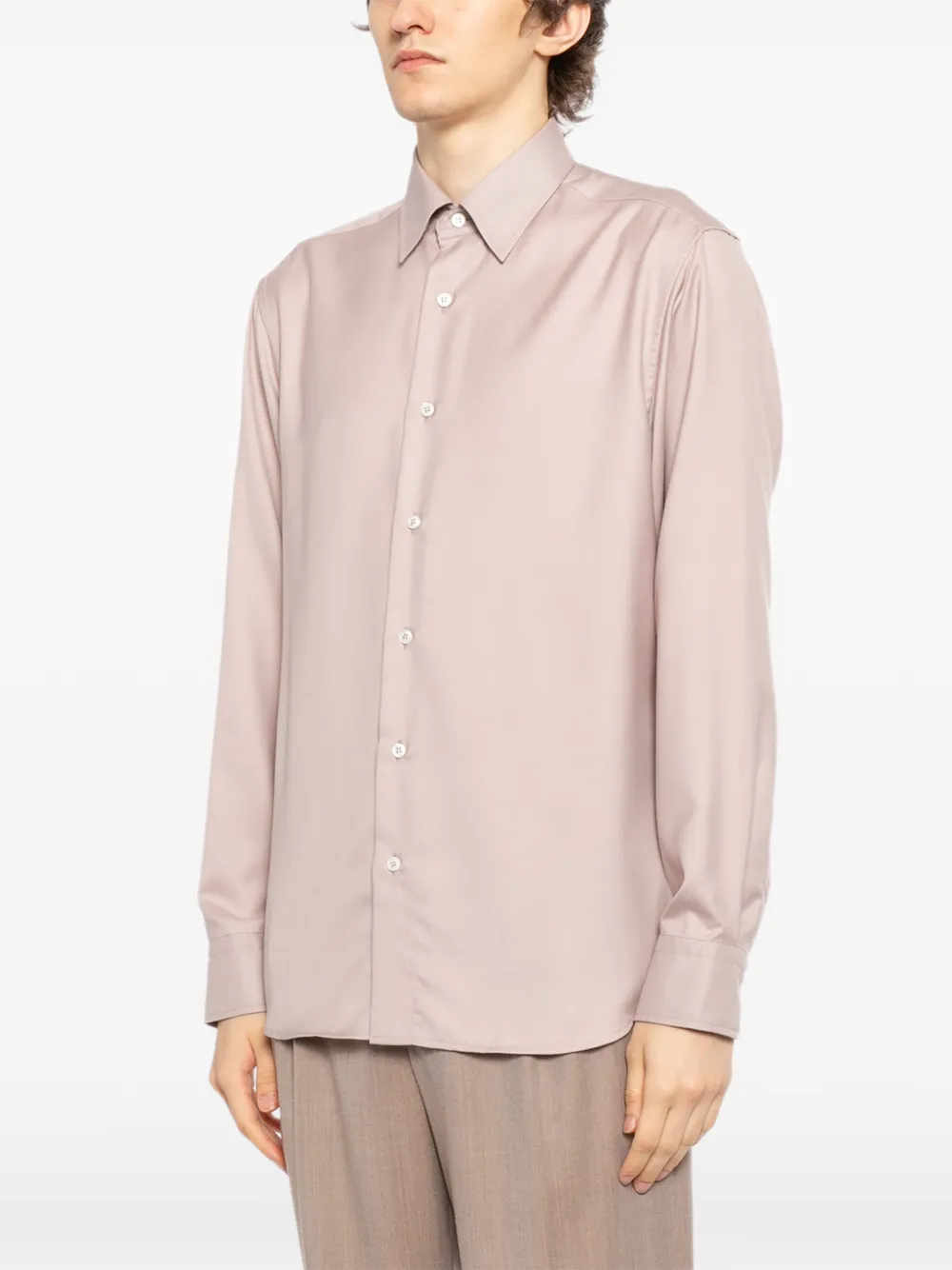 Brioni Hidden BD overhemd Roze