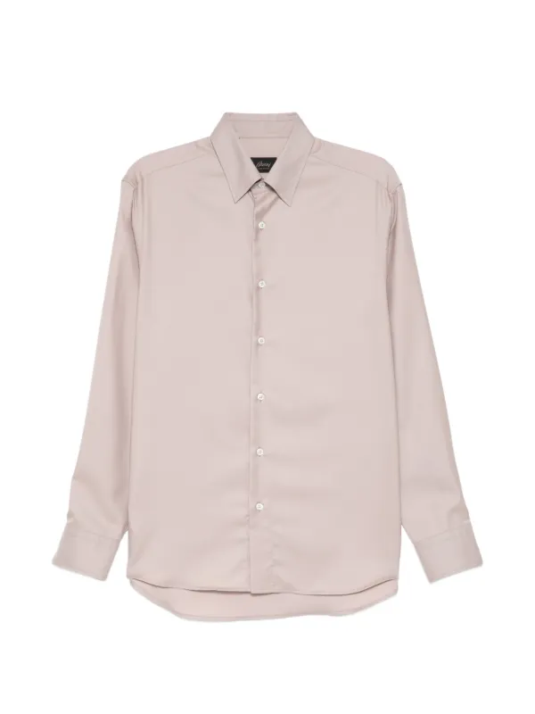Brioni Hidden BD Shirt in Pink