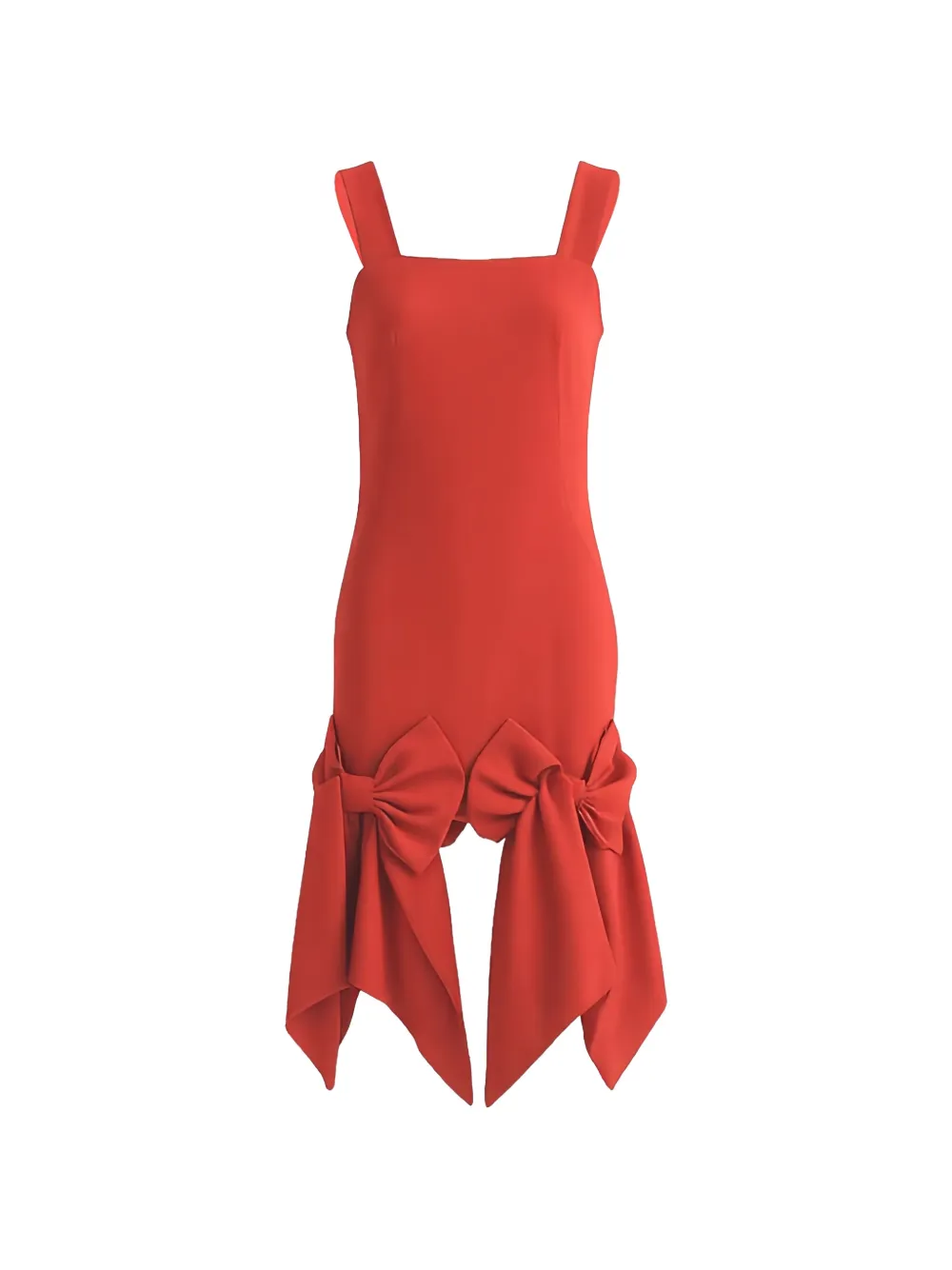 Tulleen bow-detail dress - Rosso