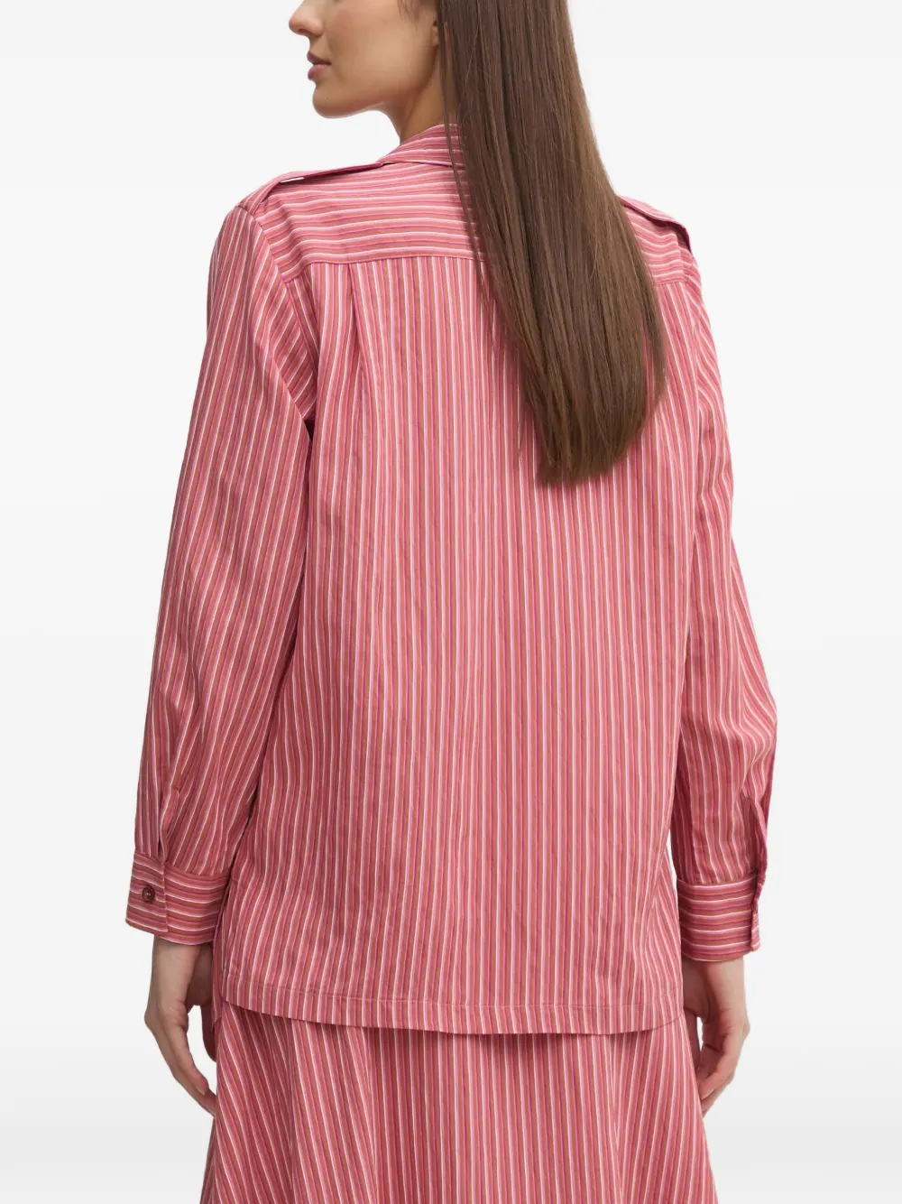 La Petite Française Charles gestreept blouse met zak Roze