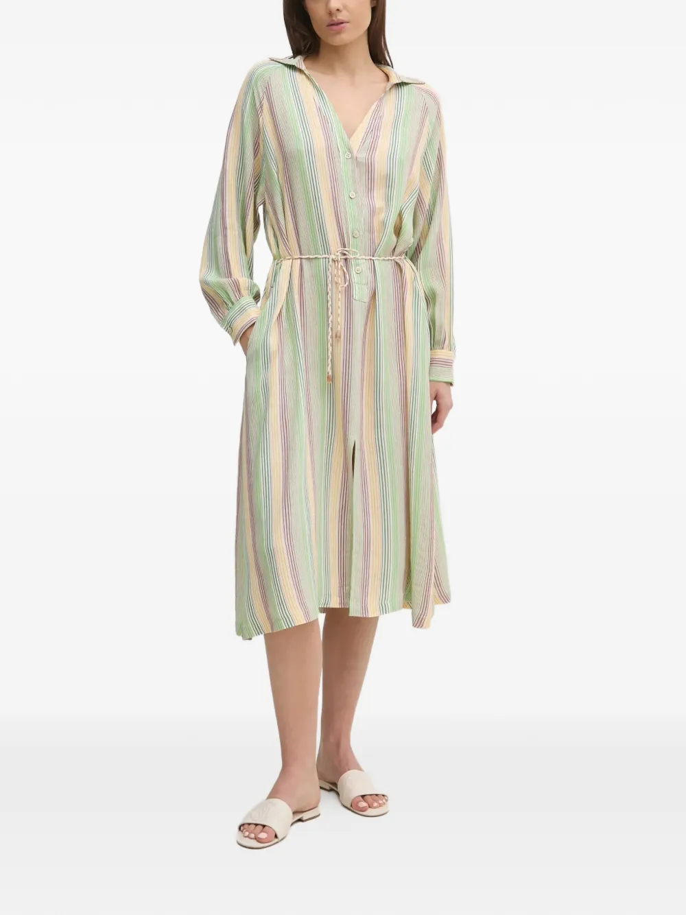 Riva Striped Tie-Waist Dress
