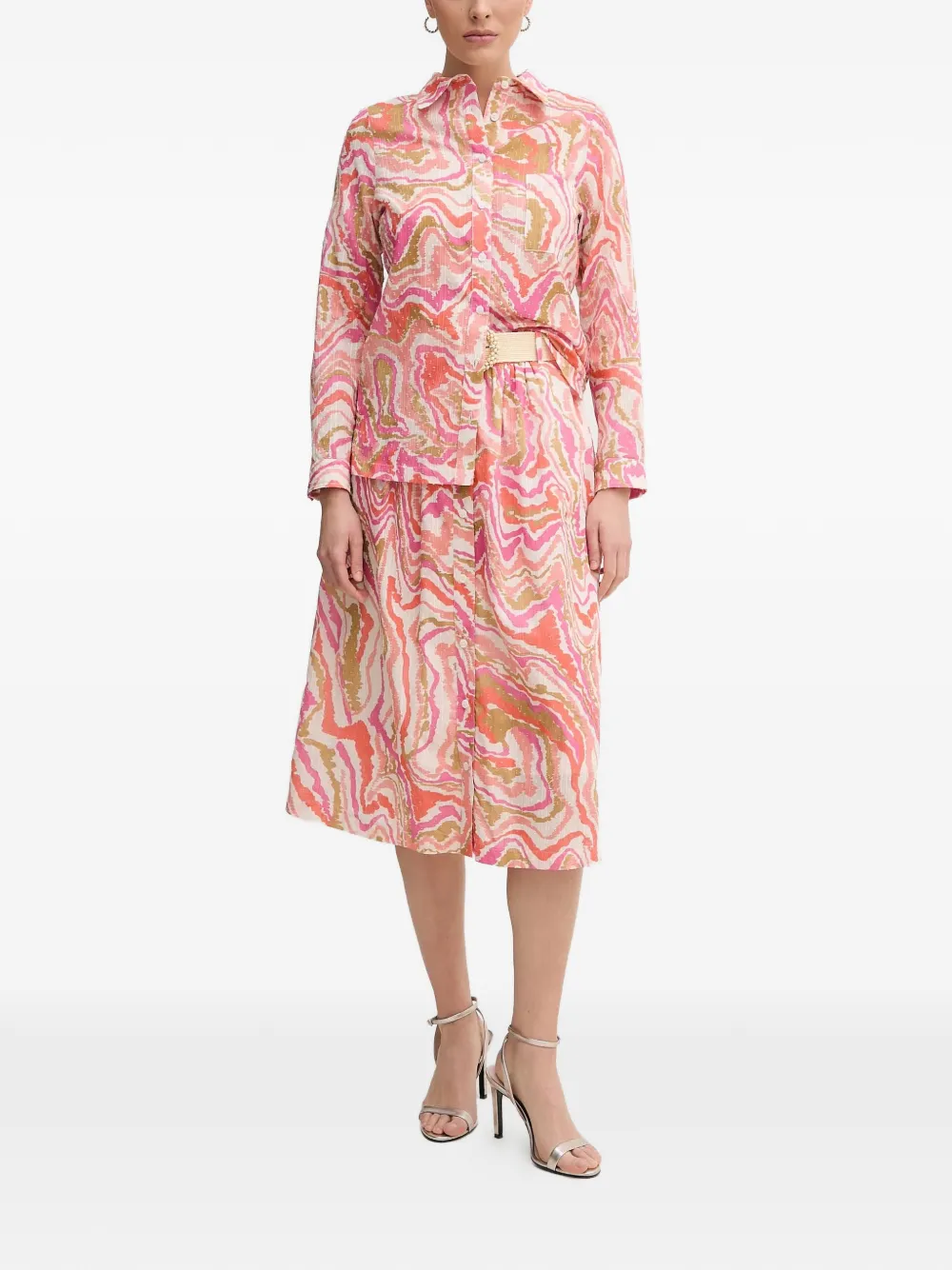 La Petite Française Cheyenne Buttoned Patterned Shirt - Pink 