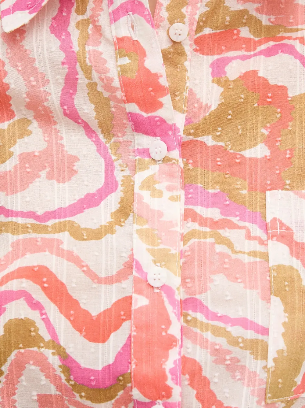 La Petite Française Cheyenne blouse met knopen en patroon Roze