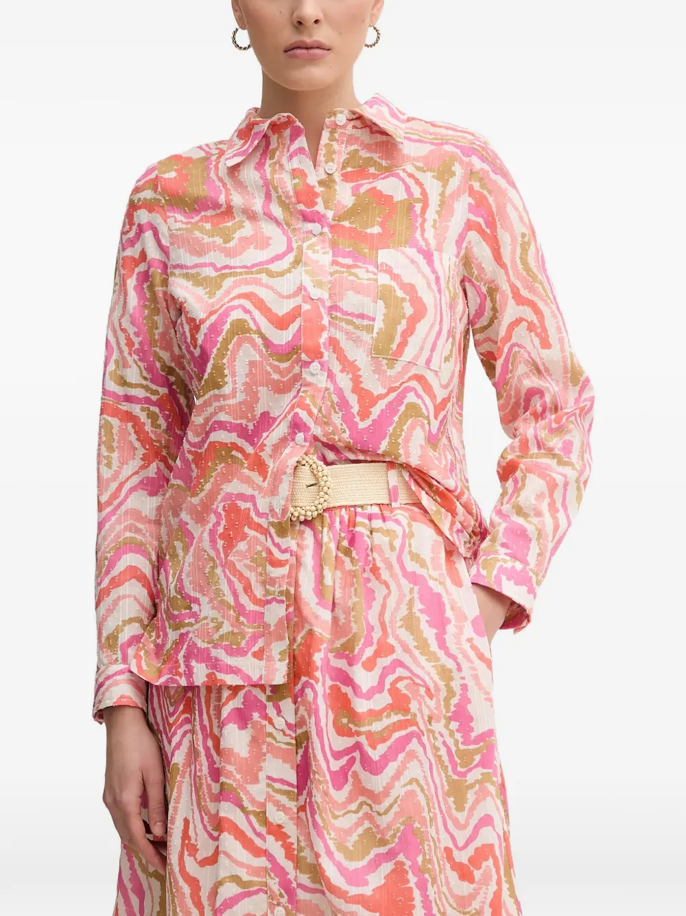 La Petite Française Cheyenne buttoned patterned shirt - Rosa