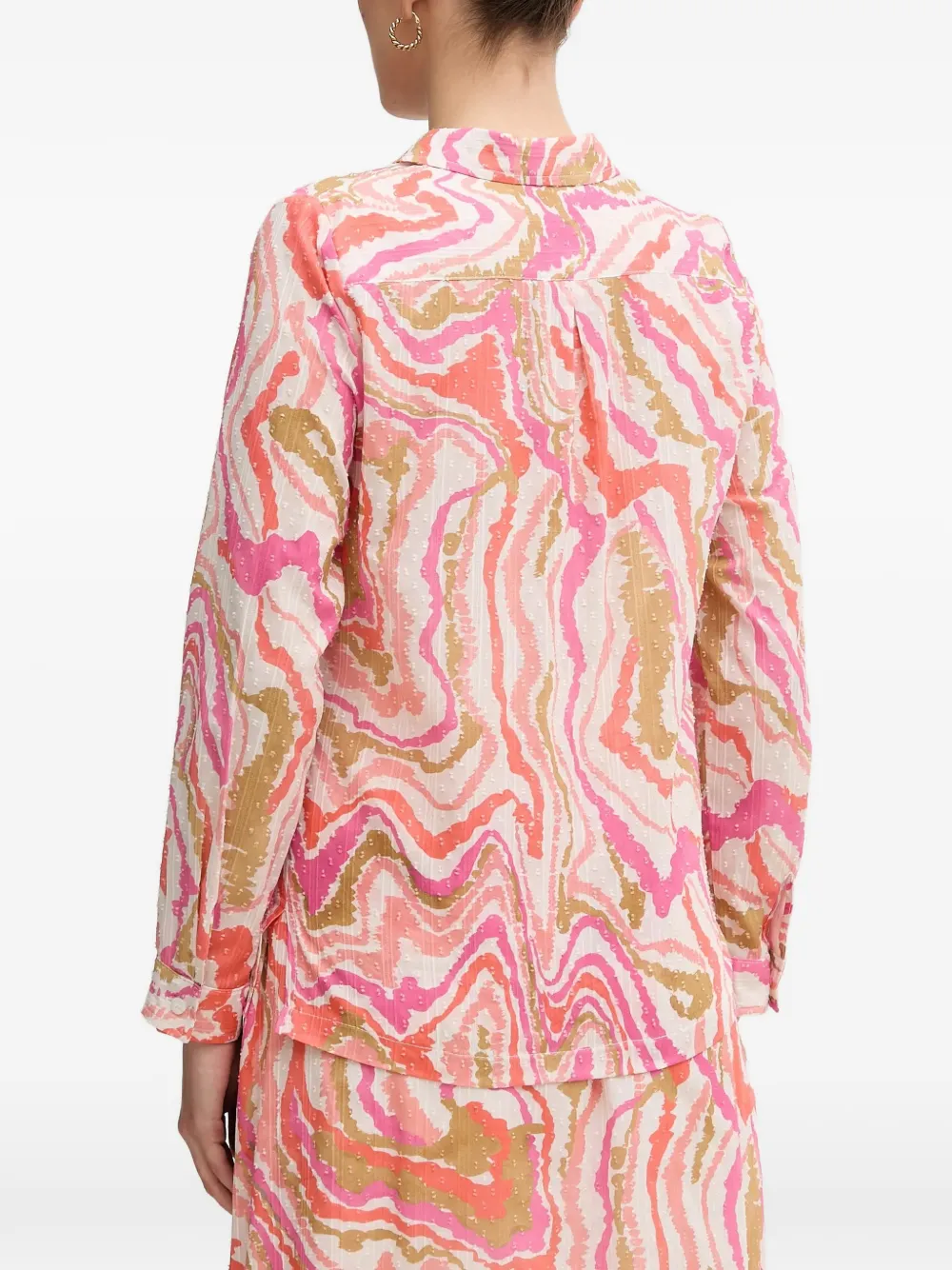 La Petite Française Cheyenne blouse met knopen en patroon Roze