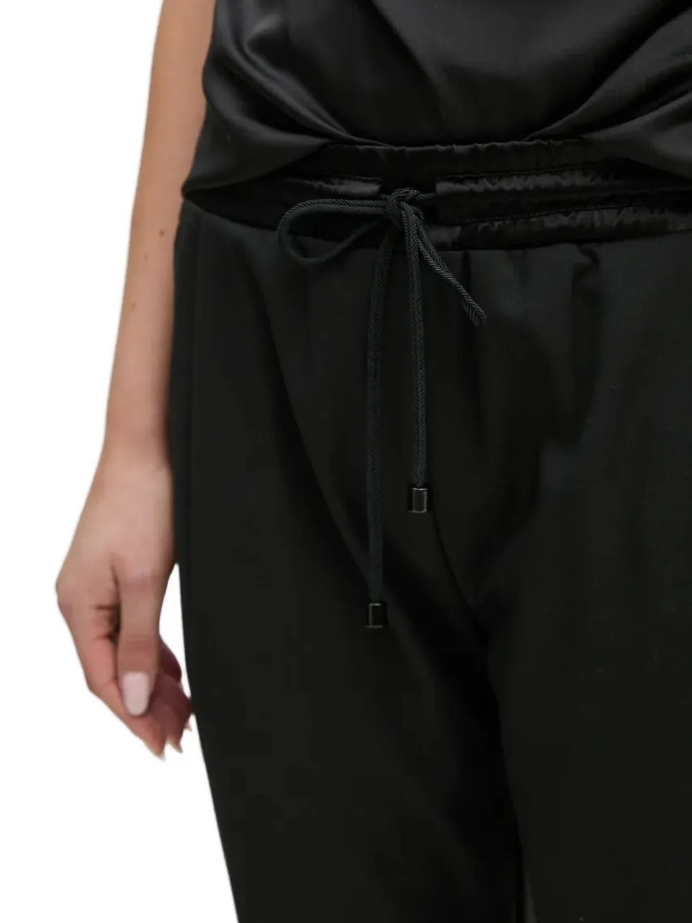 La Petite Française Parental broek met trekkoordtaille Zwart