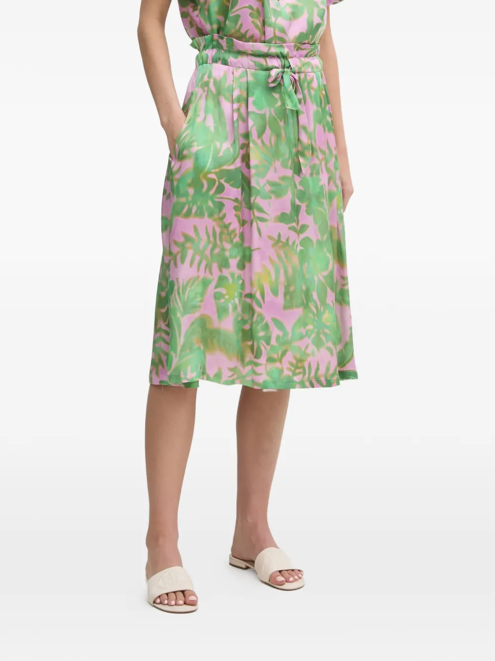 La Petite Française Judith floral-print drawstring midi skirt - Verde