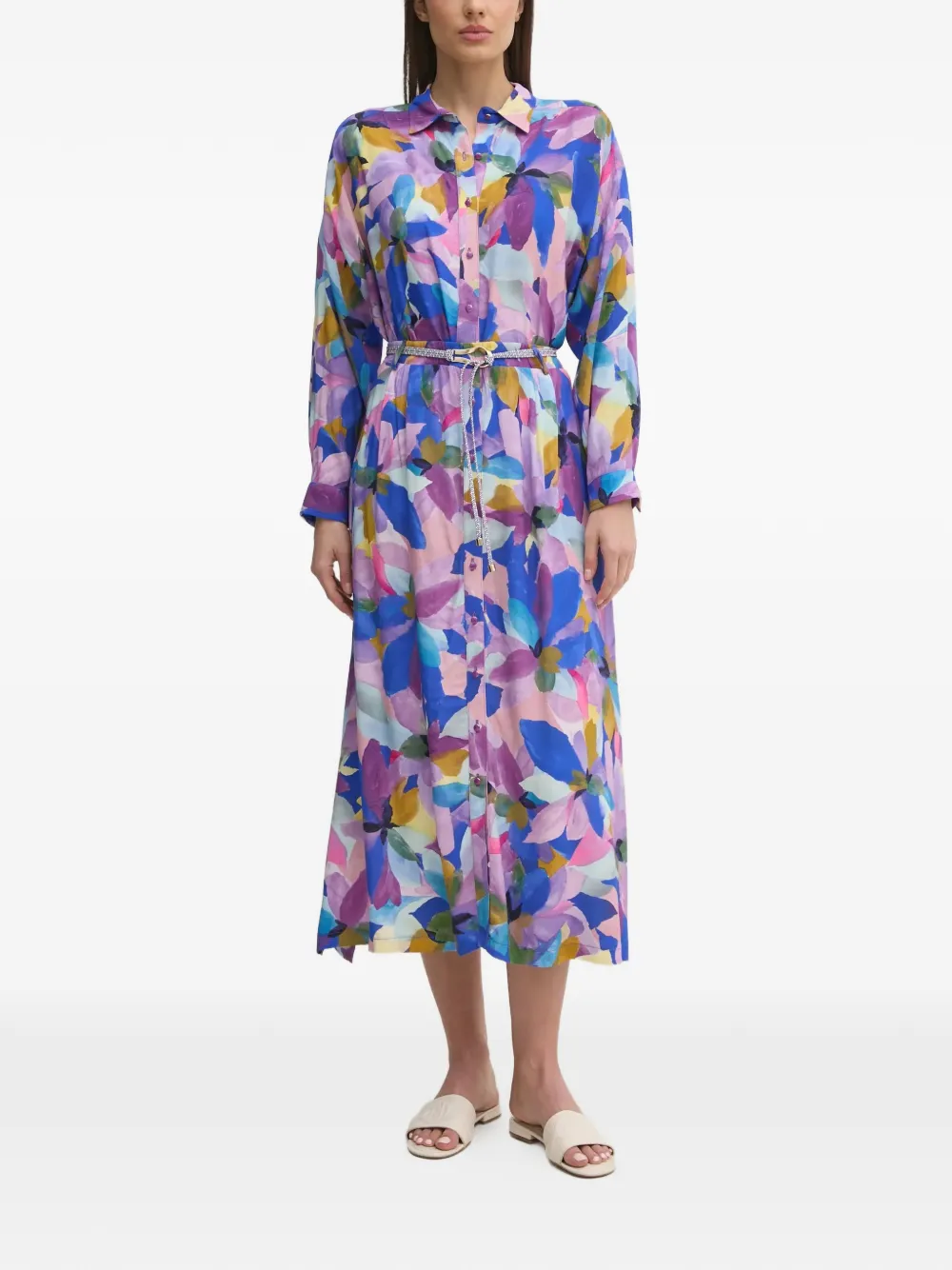 La Petite Française Jana midi-rok met bloemenprint Blauw