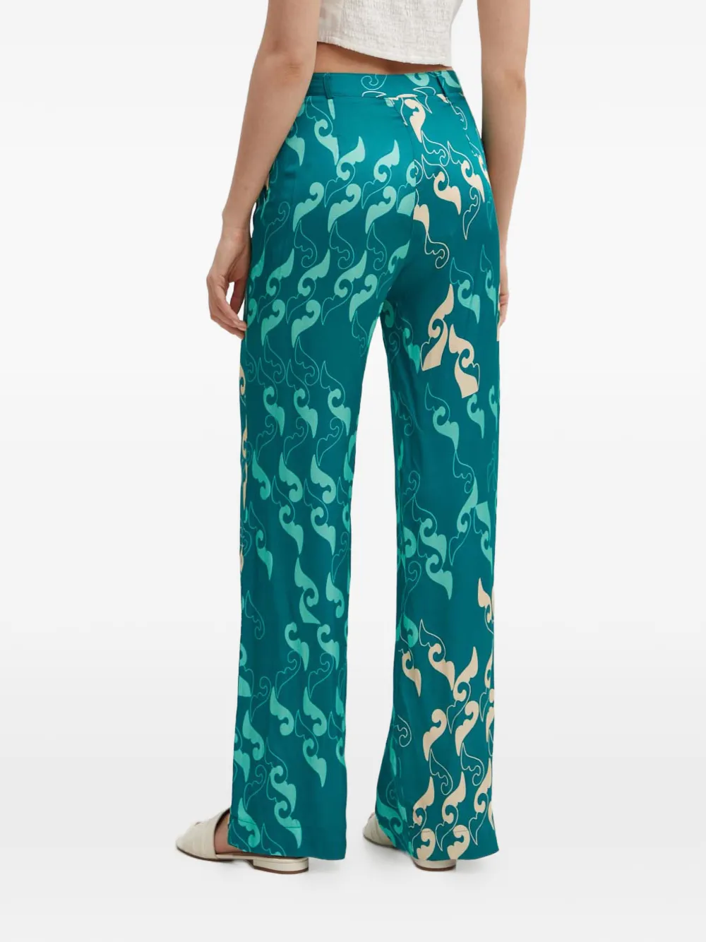  La Petite Française Poudre Printed Trousers - Green 