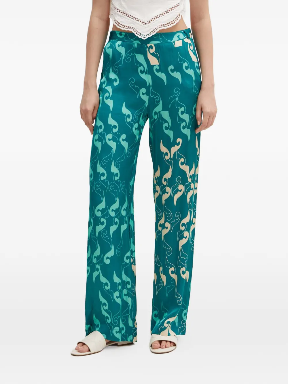 La Petite Française Poudre printed trousers - Verde