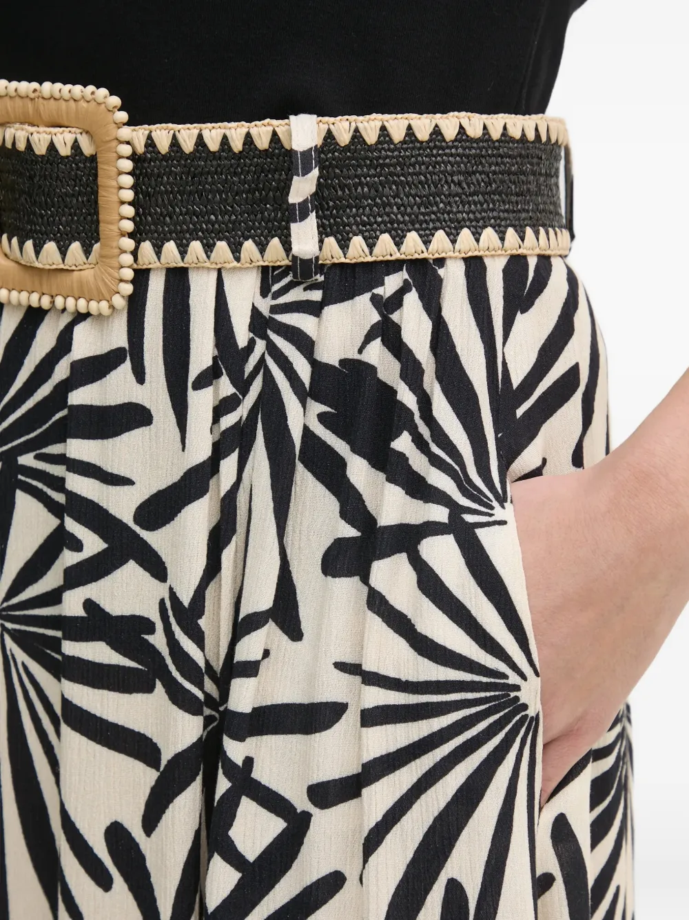 La Petite Française Jasmine gelaagde midi-rok met bloemenprint Beige