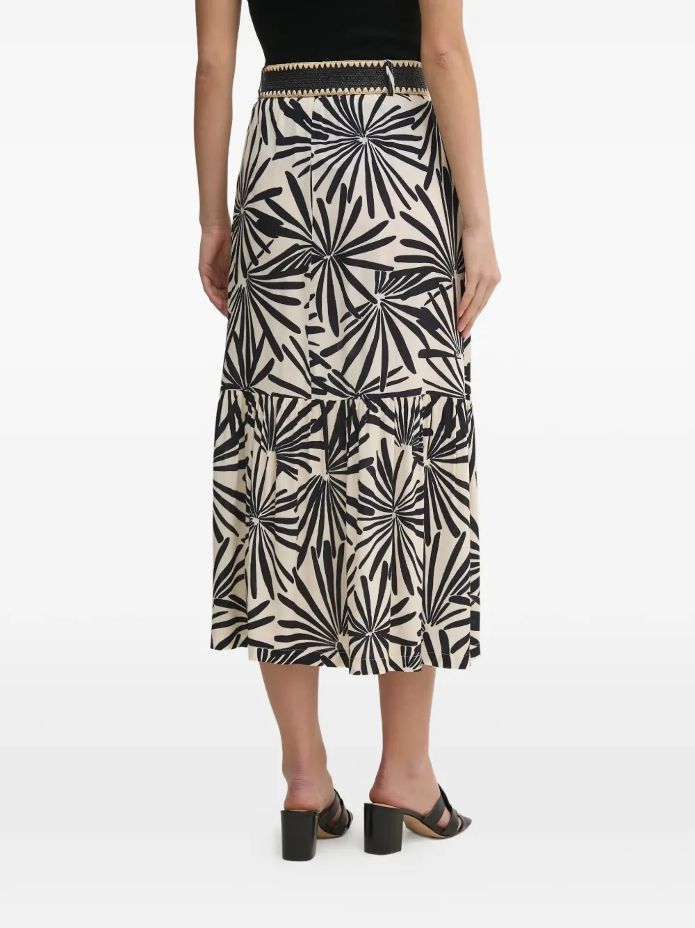 La Petite Française Jasmine gelaagde midi-rok met bloemenprint Beige