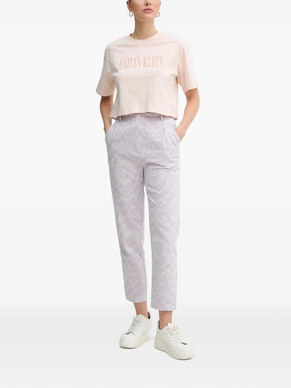 La Petite Française Pharel broek met zijzak jacquard Paars