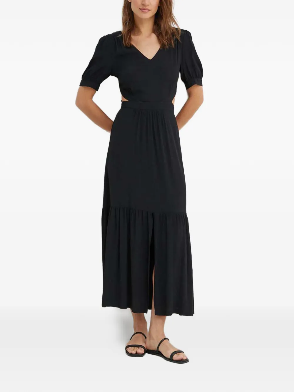 La Petite Française Retard open-back V-neck maxi dress - Nero